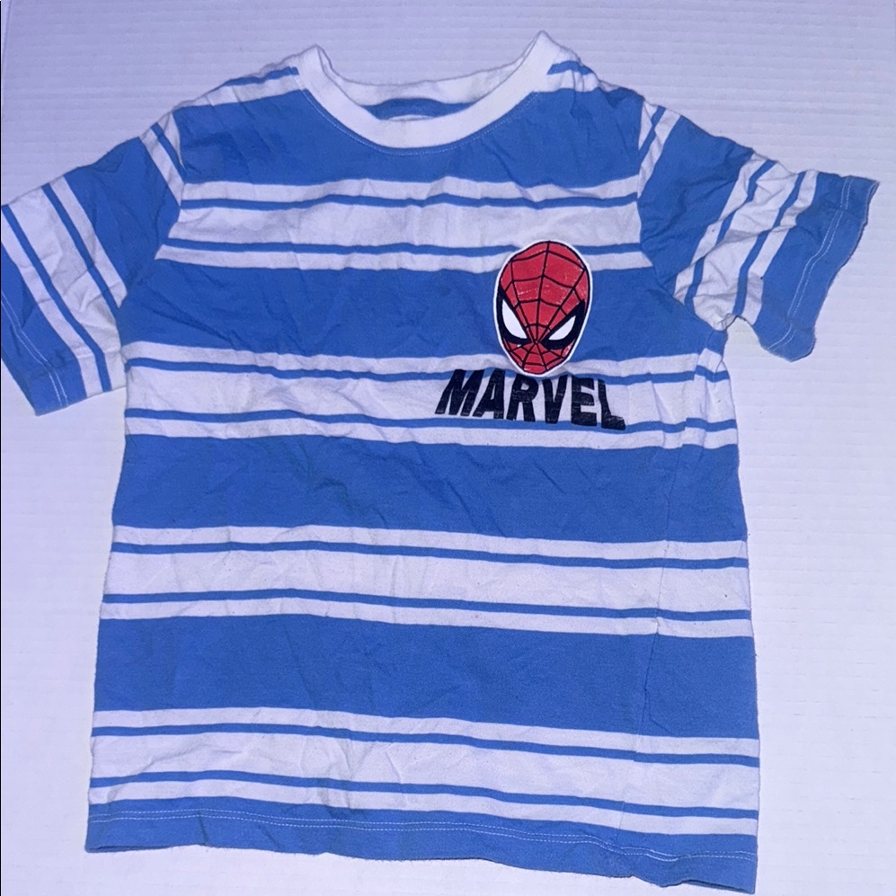 H&M Blue And White Striped Marvel Tee